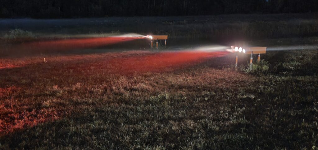 PAPI light beam in fog showing transition